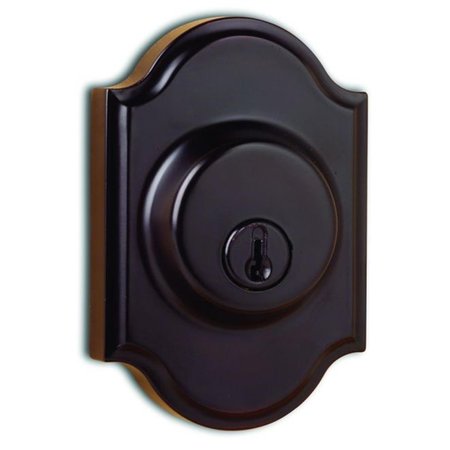 KEEN Single Cylinder Premiere Deadbolt with Adjustable Latch & Deadbolt Strike, Oil Rubbed Bronze KE2667318